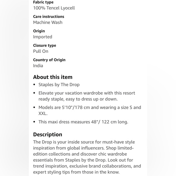 The Drop Brit Tiered ankle maxi tent dress black size medium - Picture 11 of 11